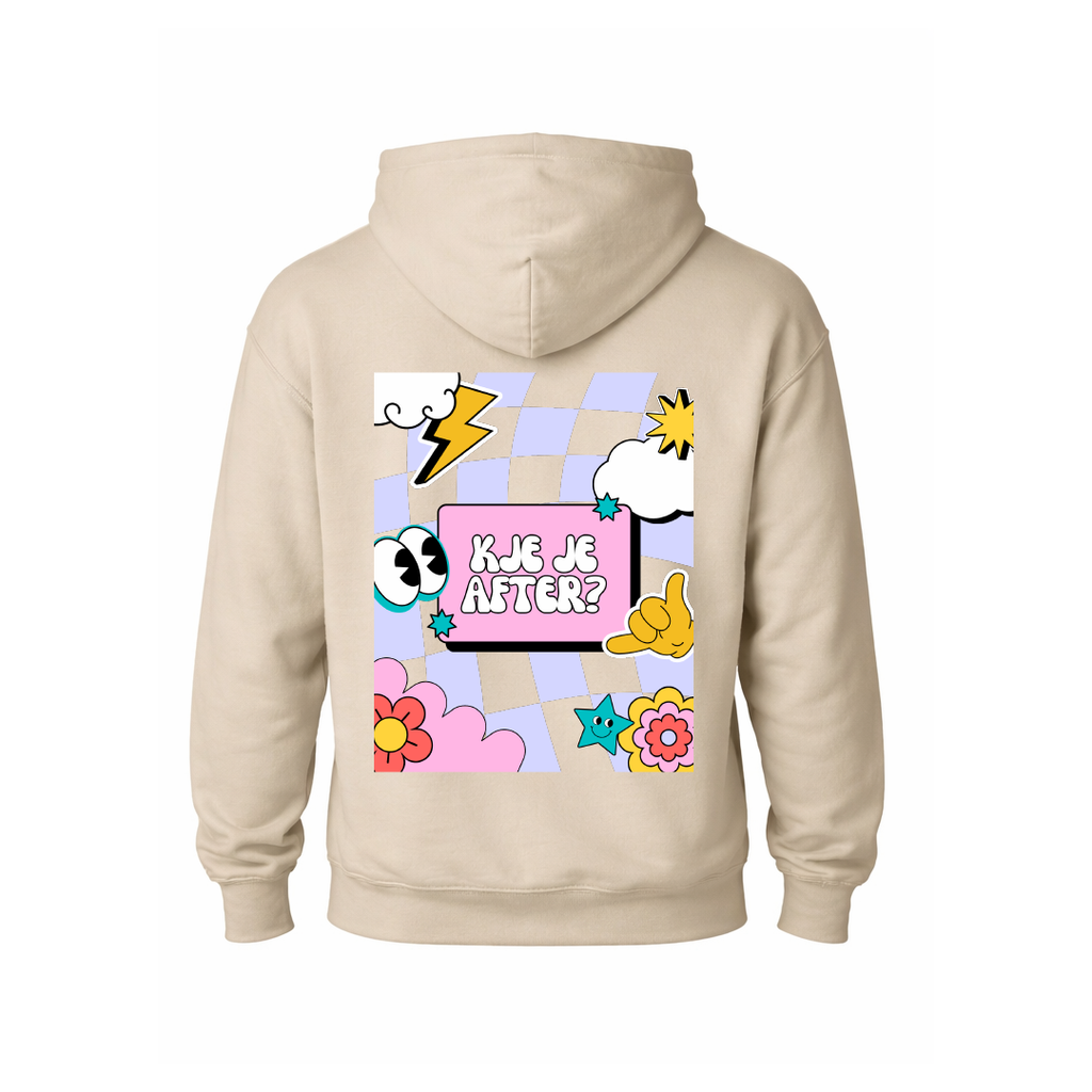 Hoodie “Kje je after?” (bež)