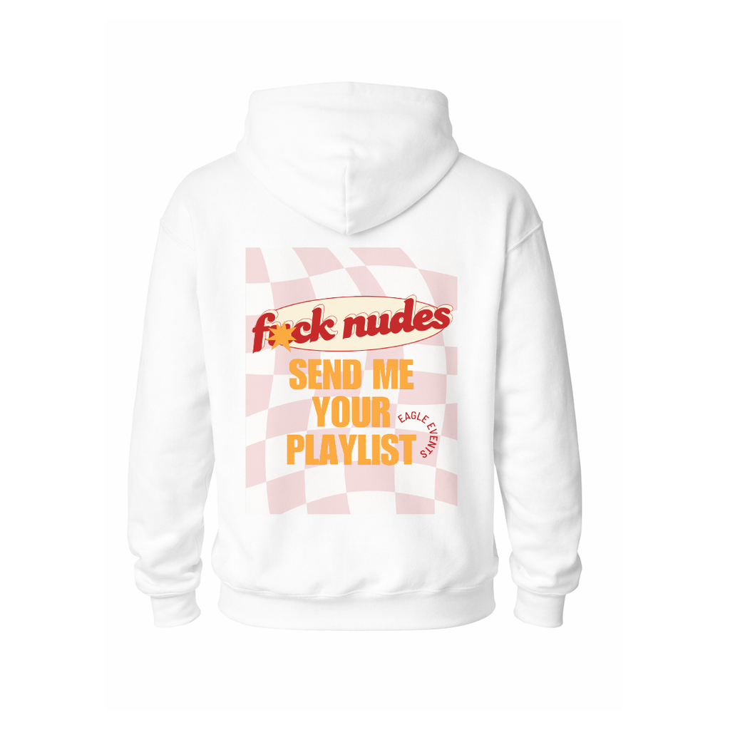 Hoodie ”Send me your playlist” (bel)