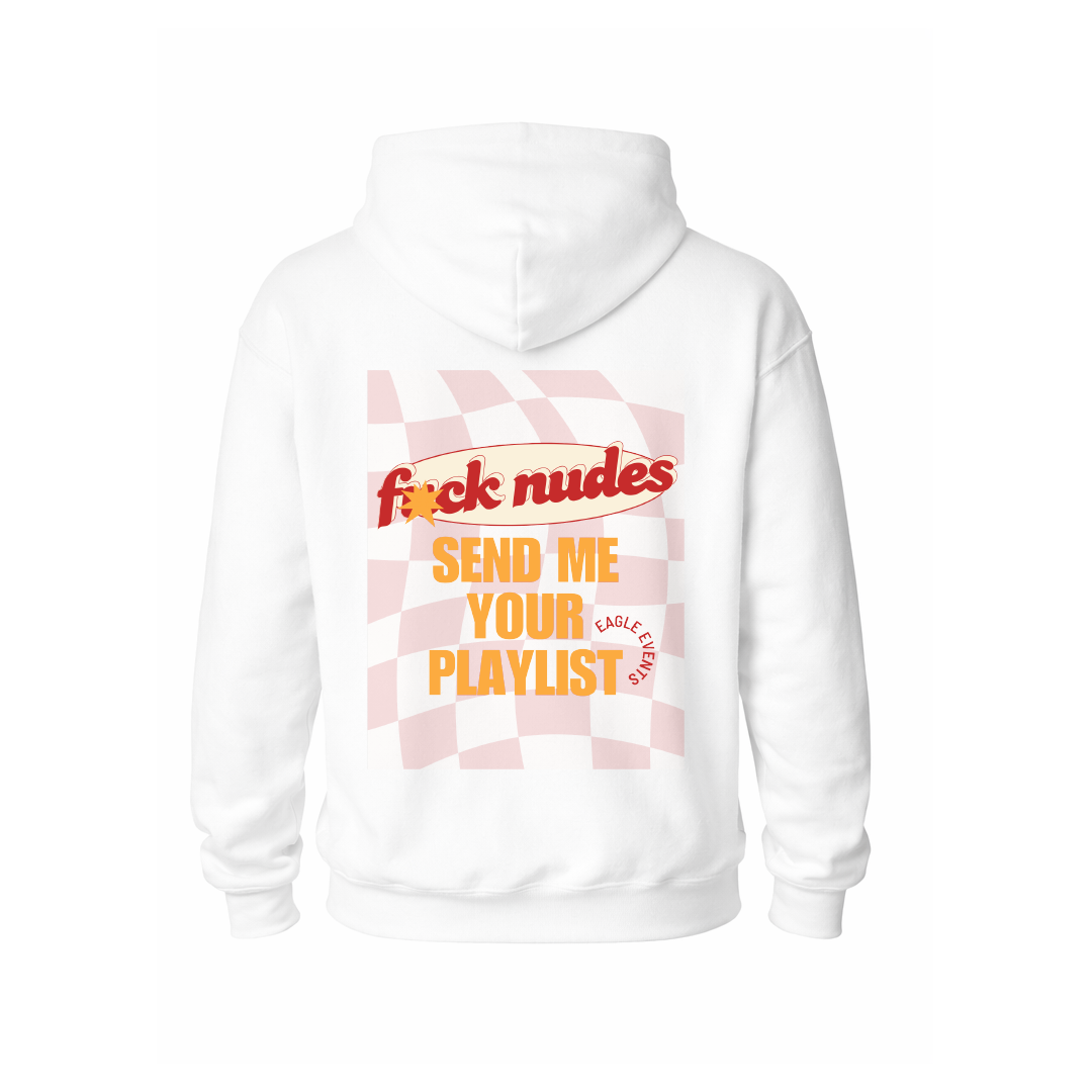 Hoodie ”Send me your playlist” (bel)